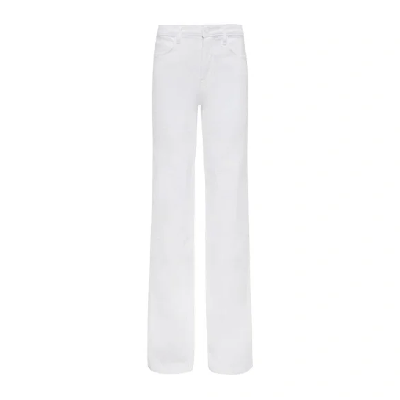 NEW L'Agence Women's Clayton Jeans Blanc White Wide Leg High Rise Cotton - Picture 4 of 14